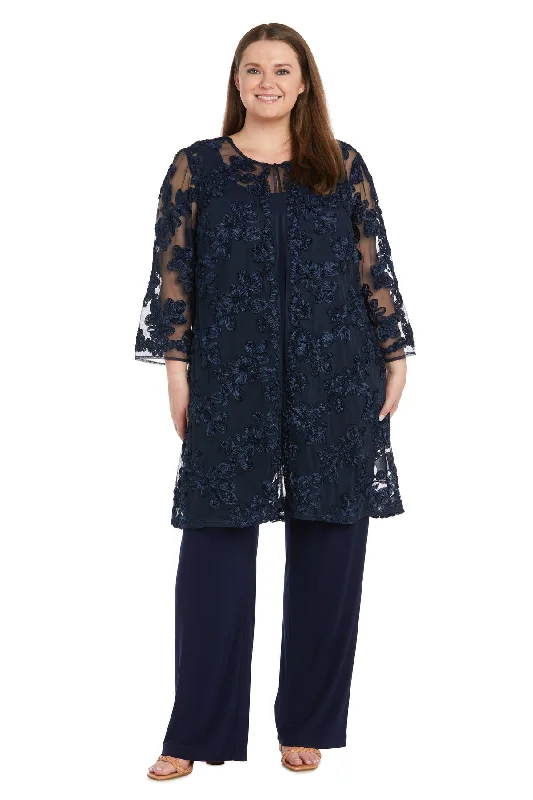 R&M Richards 3146W Long Plus Size Formal Floral Pantsuit