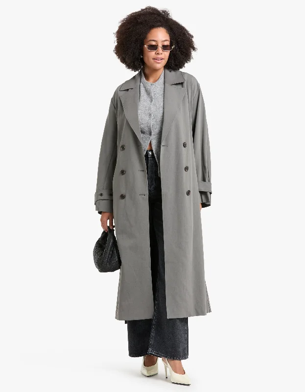 Yvonne Trench Coat - Elephant Grey