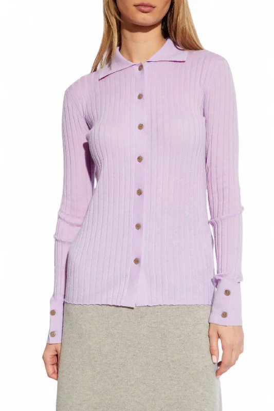 Aria Cardigan Shirt In Lilac