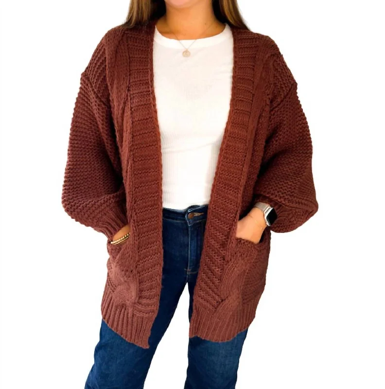 Autumn Cardigan In Chocolate