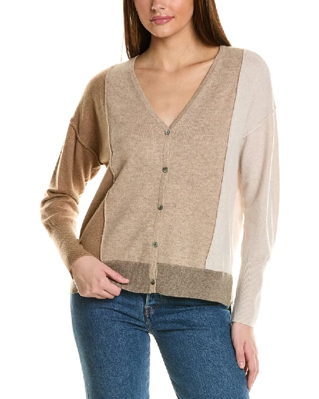 Collaboration Taylor Vertical Blocked Cashmere Cardigan