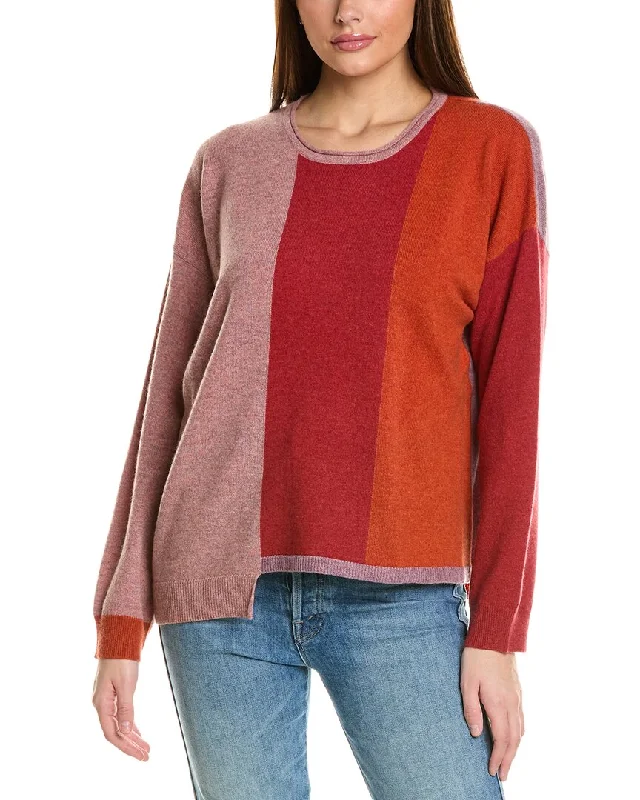 Collaboration Vertical Colorblocked Cashmere Sweater