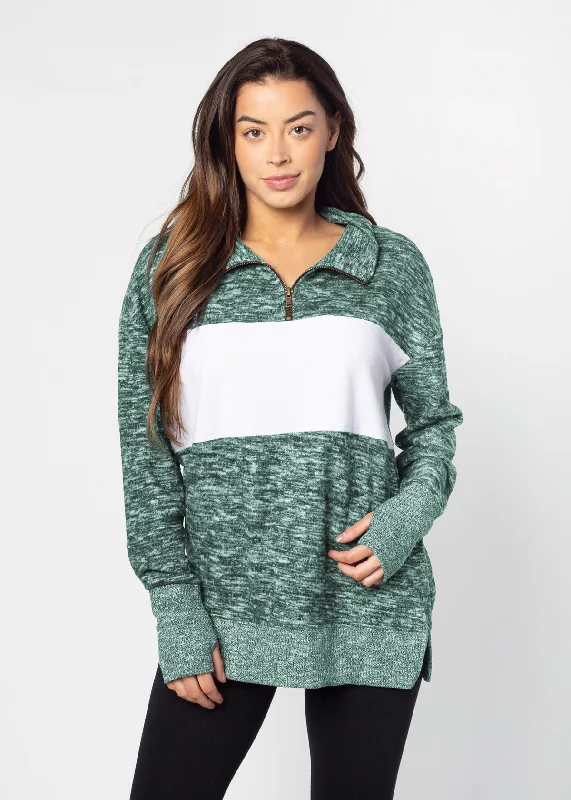 Cozy Quarter Zip in Green