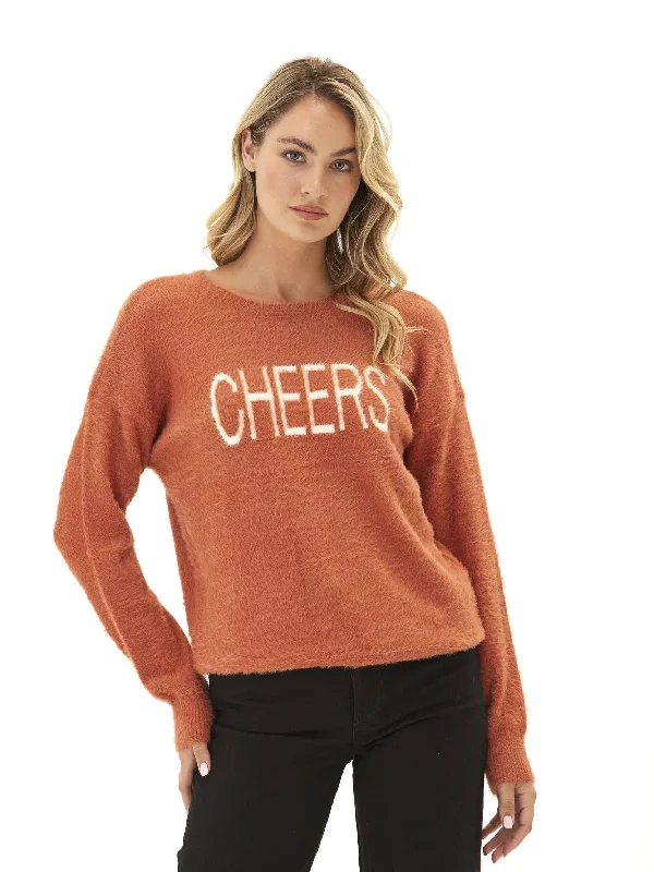 Fuzzy Knit Graphic Pullover