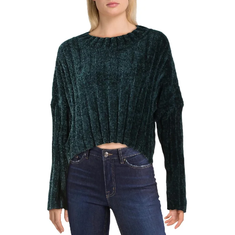 Womens Chenille Ribbed Sweater