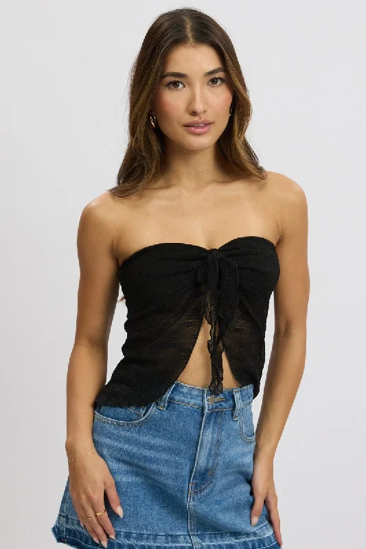 Black Bandeau Top Lace