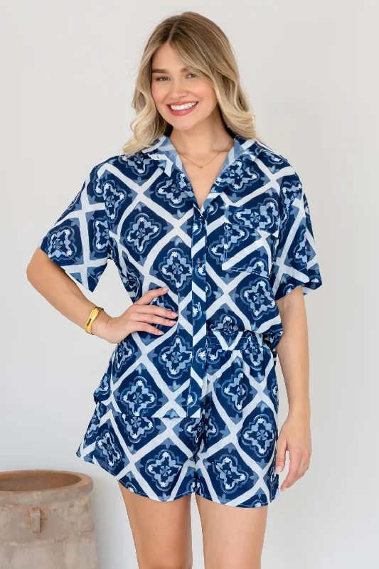 Delta Shirt Alara Print Navy