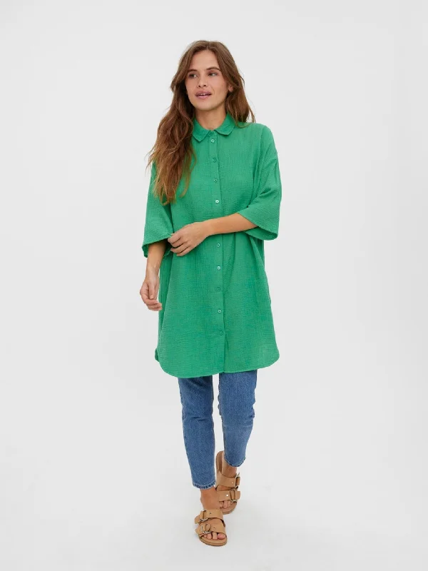 Natali 3/4 overshirt - Holly Green