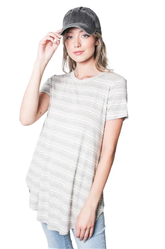 Women's Crew Neck Stripes Shirt