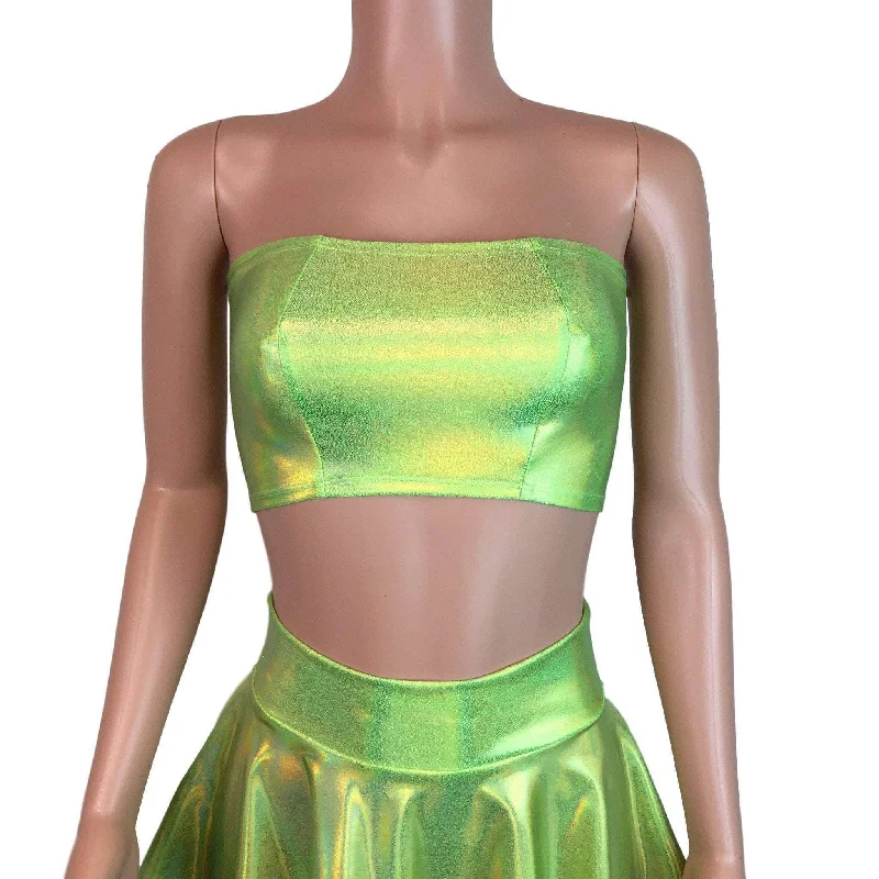 Tube Top Bandeau - Lime Green Holographic