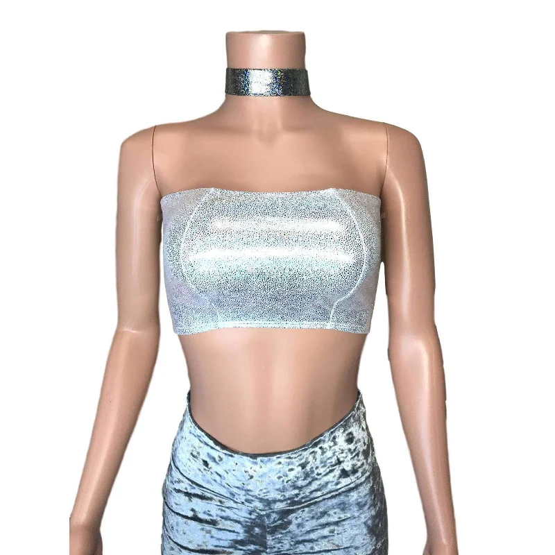 Tube Top Bandeau - Silver Holographic