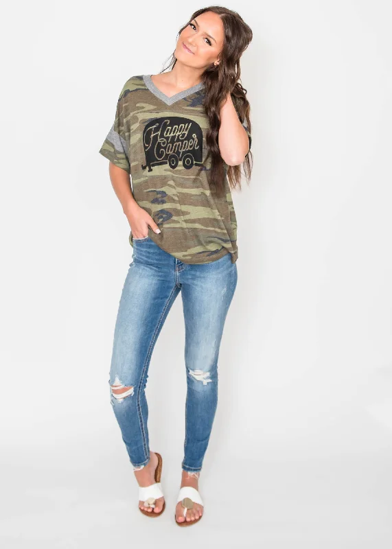 Happy Camper Camo T-Shirt** - Final Sale