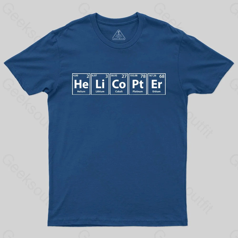 Helicopter Periodic Elements Spelling T-shirt