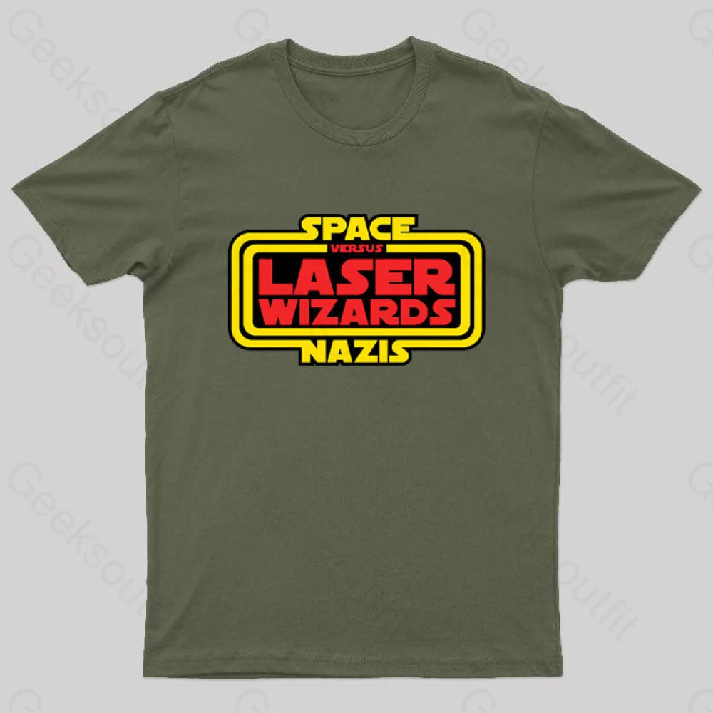 Space Nazis vs Laser Wizards Geek T-Shirt