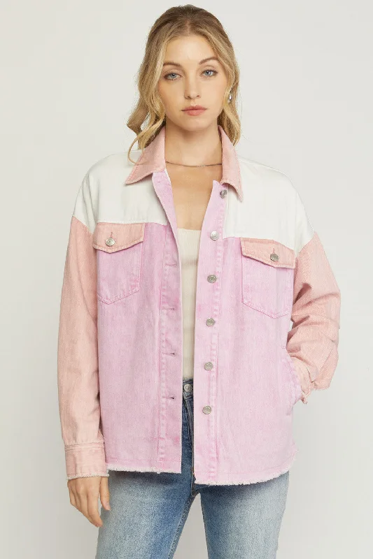 Colorblock Denim Jacket