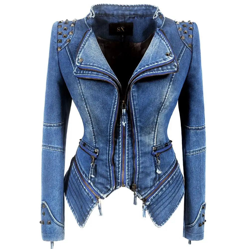 Denim Rivet Punk Slim Fit Jackets