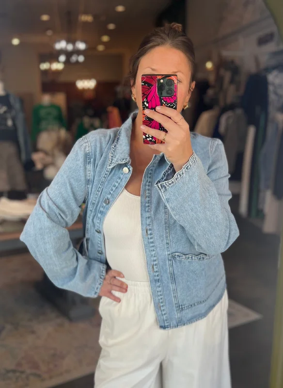 Janine Scalloped Denim Jacket