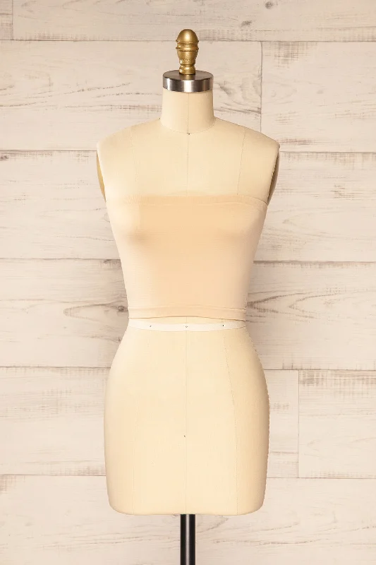 Dolna Beige | Stretchable Bandeau Top