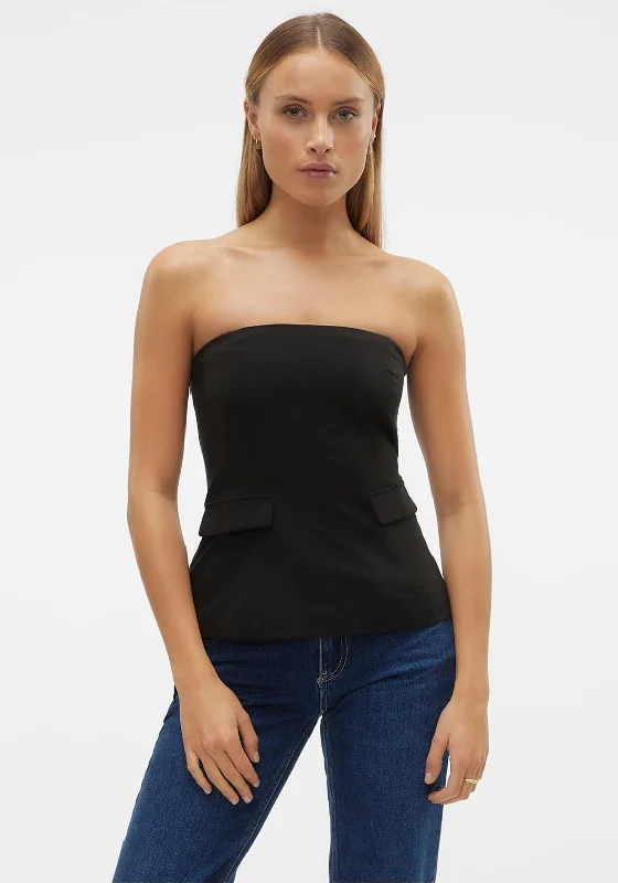 Vero Moda Alora Tailored Bandeau Top, Black