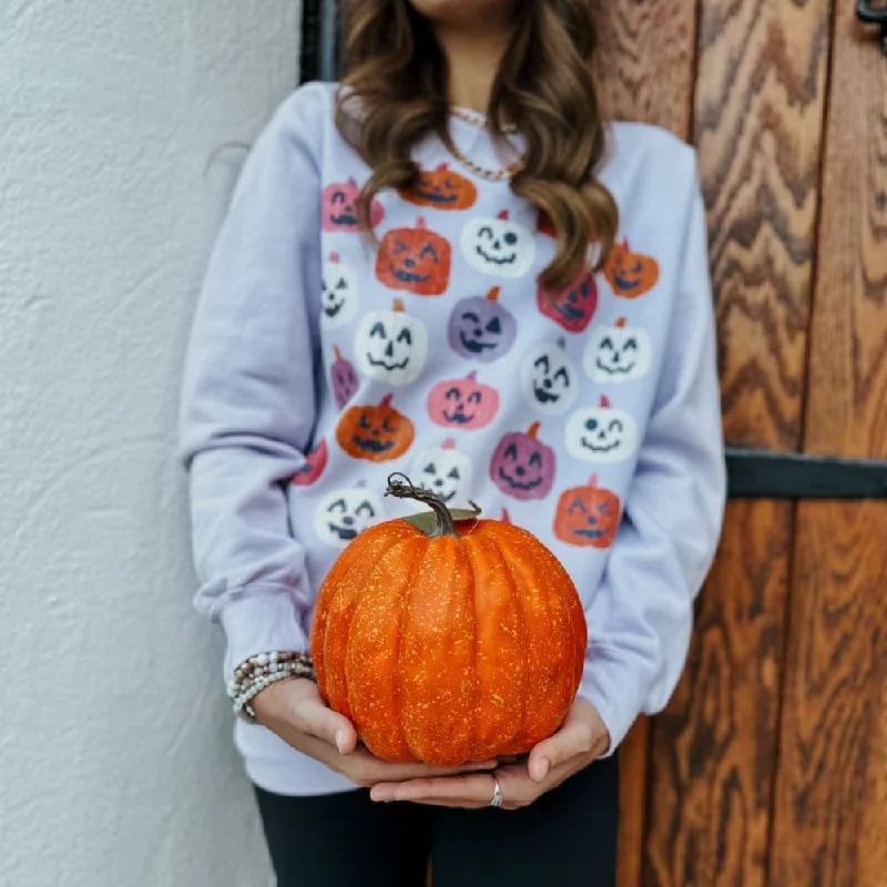 Colorful Pumpkins Sweatshirt - Orchid