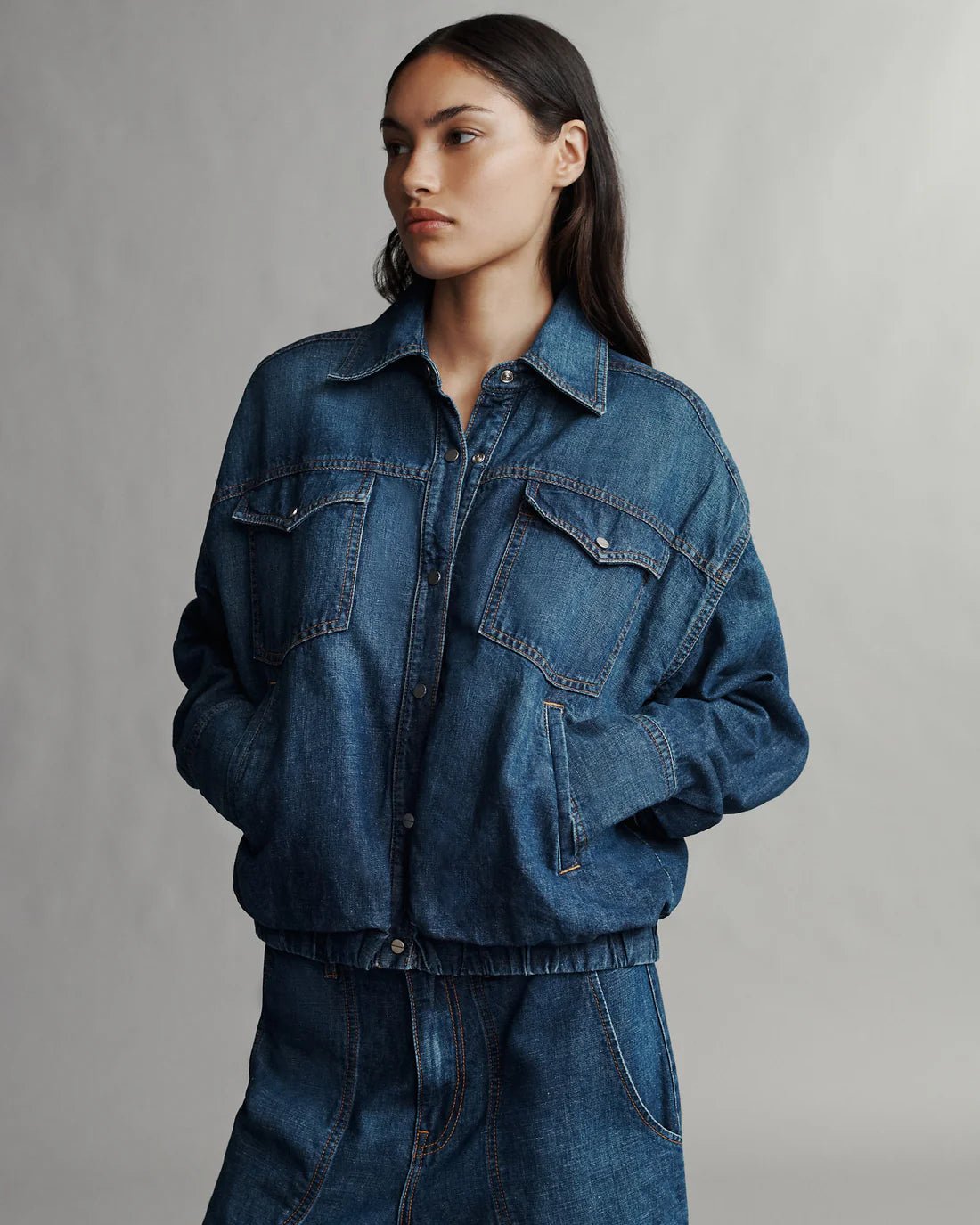 TWP - Dark Wash Denim Bubble Jacket