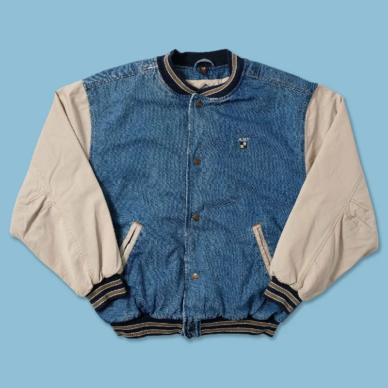 Vintage Denim Varsity Jacket XLarge