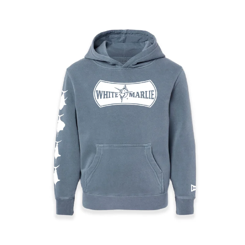 Youth Slate Blue White Marlie Hoodie