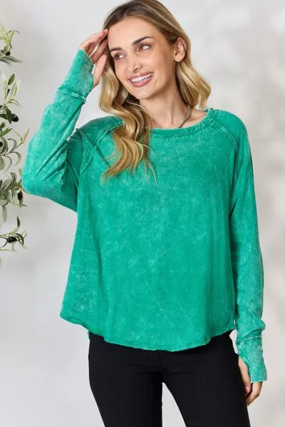 Hazel Blues® |  Zenana Round Neck Long Sleeve Top