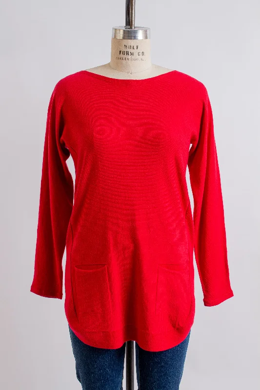 Red Long Sleeve Top