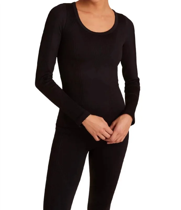 Barre Seamless Long Sleeve Top In Black