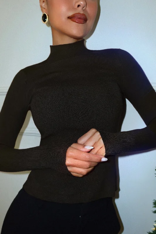 Brin Long Sleeve Top - Black