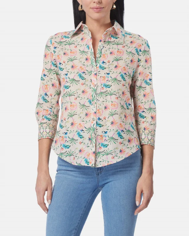 Freya Long Sleeve Blouse In Garden Of Versailles Print