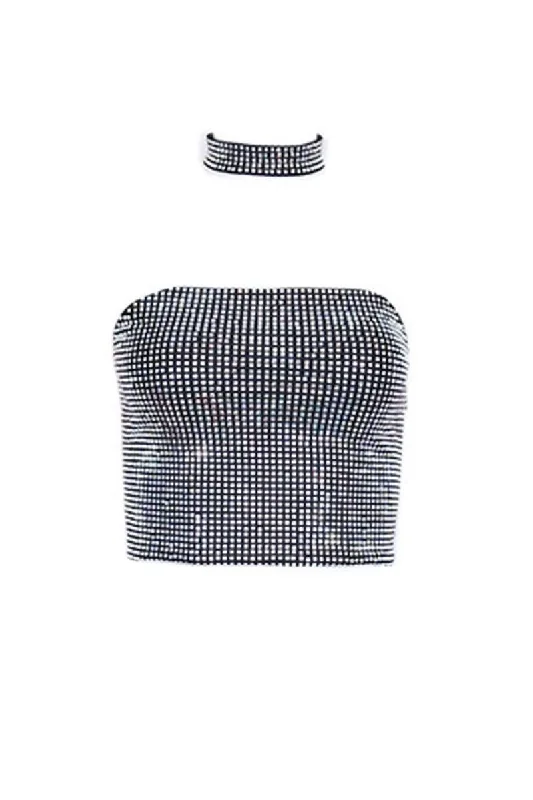 DIAMOND-EMBELLISHED SQUARE CORSET TOP