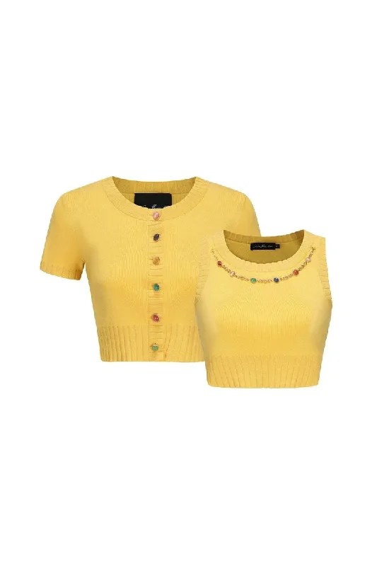 KENNEDY YELLOW KNIT TOP SET