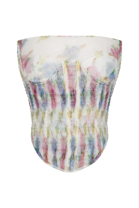 PRINTED FLOWER CORSET TOP